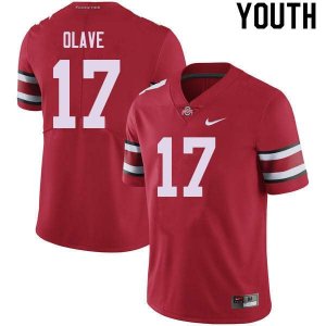 Youth Ohio State Buckeyes #17 Chris Olave Red Nike NCAA College Football Jersey Discount MIT4544AQ